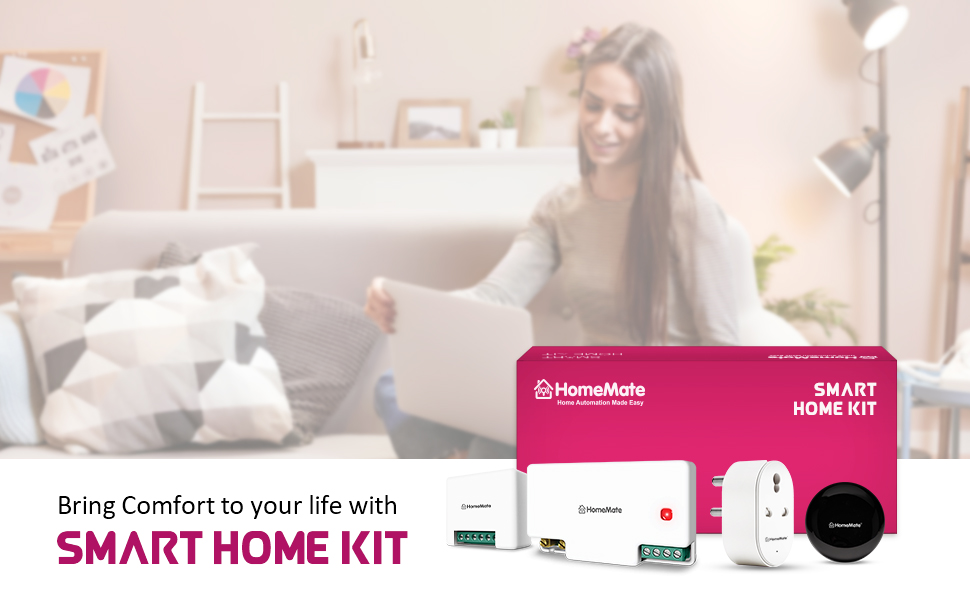 HomeMate Smart Home Kit for 1BHK (Lite), Smart Retrofit Switches to Automate 5 Lights,1 Fan and IR devices, No re-wiring required, Compatible with Alexa, Home & Siri Shortcuts…