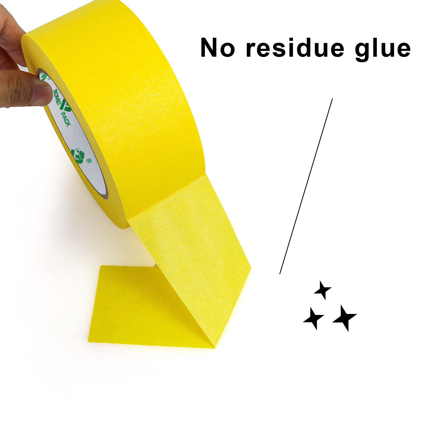 BOMEI PACK 3 Pack Yellow Painters Tape, 2 inch x 30yds, Premium Painting Masking Tape, Clean Release Paper Tape for Home and Office