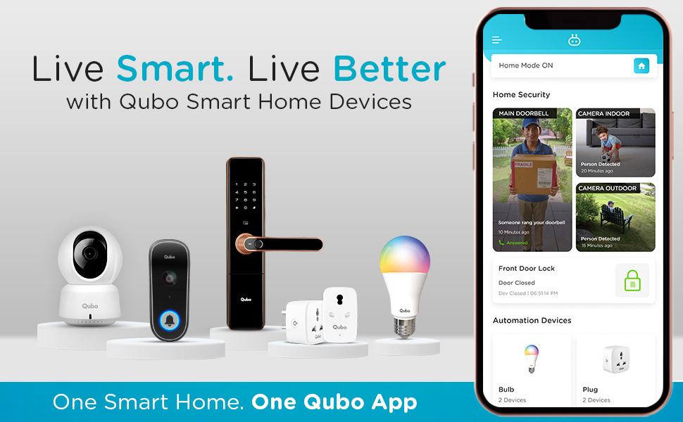Qubo 10A Wi-Fi + Bluetooth Smart Plug | Energy Monitoring | Ideal for Small Devices Like TVs, Air Purifiers, Mobile & Laptop Chargers | Voice Control with Alexa & Assistant | From Hero Group