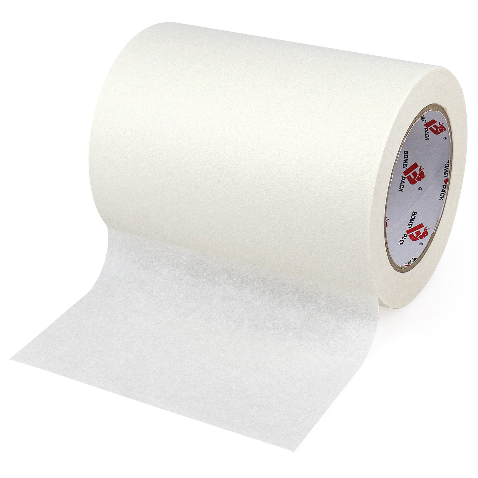 BOMEI PACK Wide Painters Tape 6 Inch, Crepe Paper General Purpose Wide White Masking Tape, 55 yds Length, Multi-Surface Adhesive Painting Tape, for Painting, DIY, Arts, Crafts, Labeling