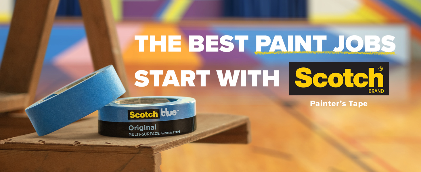 ScotchBlue Original Multi-Surface Painters Tape, 1.5 Inch Wide (1.41 In. x 60 Yds) 3 Rolls, Blue Paint Tape Protects Surfaces and Removes Easily, Masking Tape for Indoor and Outdoor Use (2090-36AP3)
