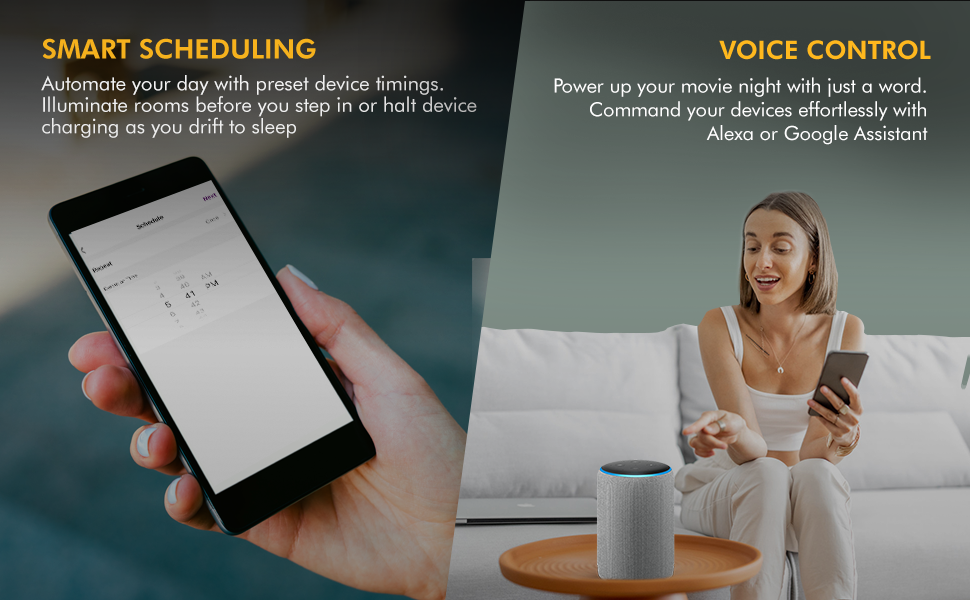 Wipro Smart Wi-Fi USB Extension Board with 3 Universal Socket & 3 USB| Voice control with Alexa and Asst| Energy Monitoring Feature for Connected Device | Schedule ON/OFF (Pack of 1, White)