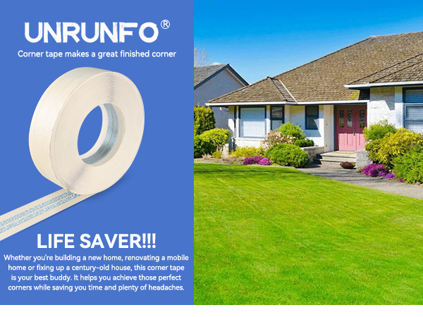 UNRUNFO-Reinforced-Drywall-Corner-Tape-for-Walls - Drywall Inside Outside Corner Tape with Metal, 2IN*100FT,1*ROLL, No Adhesive Side