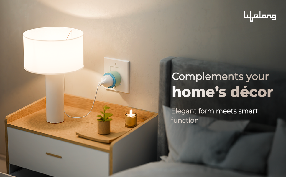 Lifelong Electronics 10A WiFi Smart Power Plug for Home Automation | With App Control, Timer, Voice Control, Scheduling | Smart Plugs Gadget | Electrical Switch Socket | Compatible with Alexa &