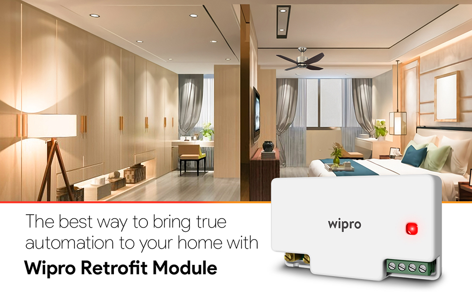 Wipro Smart Switch Module, 3 Switch Control, 1 Fan Speed Control Compatible with Alexa & Home (Pack of 1,White)
