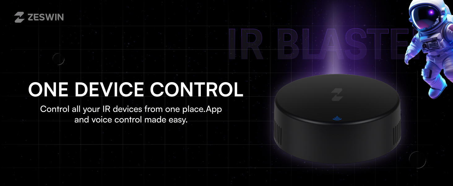 Astra Smart WiFi IR Blaster Control Hub Universal Remote for AC, TV, Set Top Box, Air Cooler & Home Theatre | Compatible with Alexa, Assistant & Siri | All-in-One Infrared Blaster