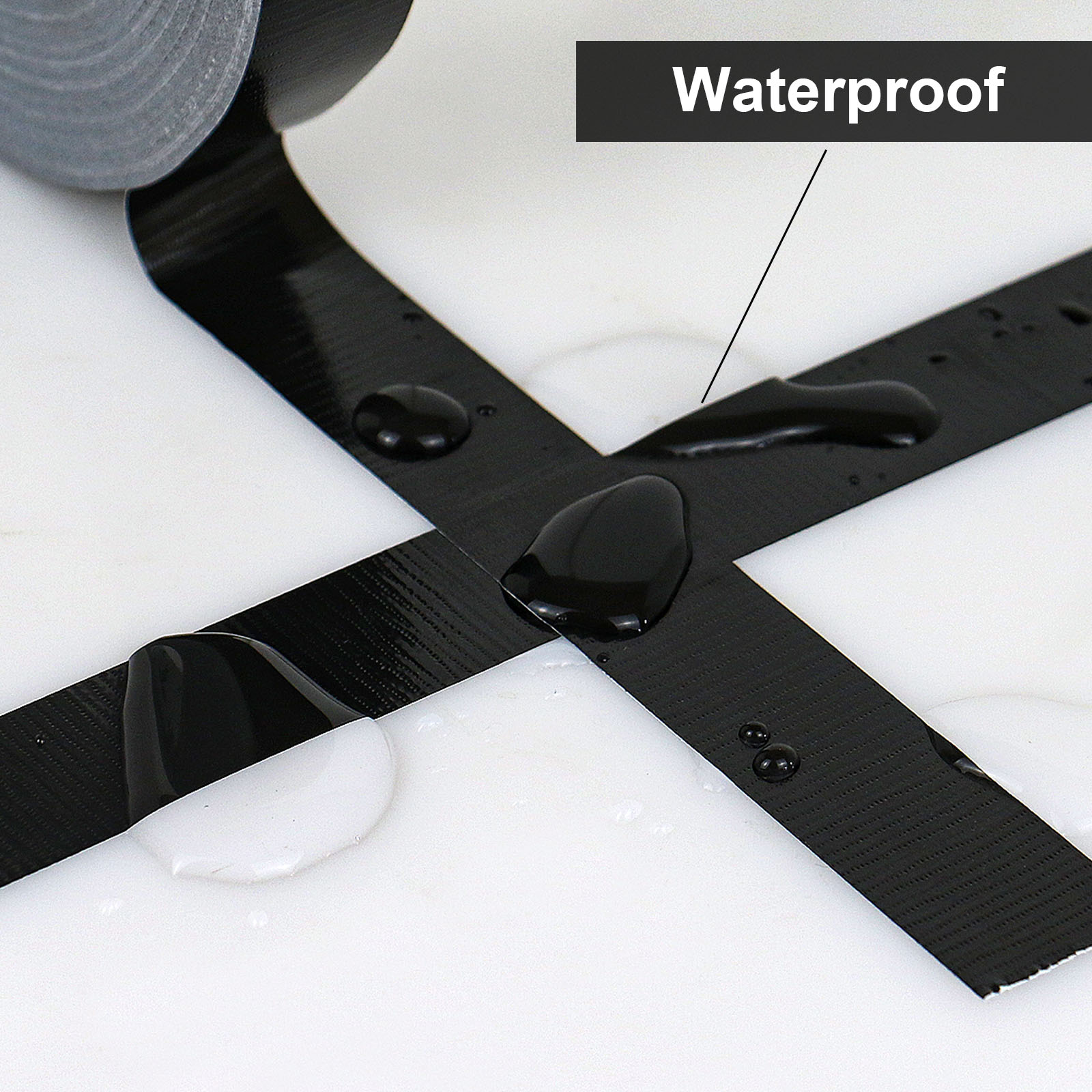 JIALAI HOME Black Duct Tape, 1 inch x 60 yds, HeavyDuty, Flexible, No Residue, All-Weather Waterproof Tape, UV Resistant for Crafts & Home Improvement