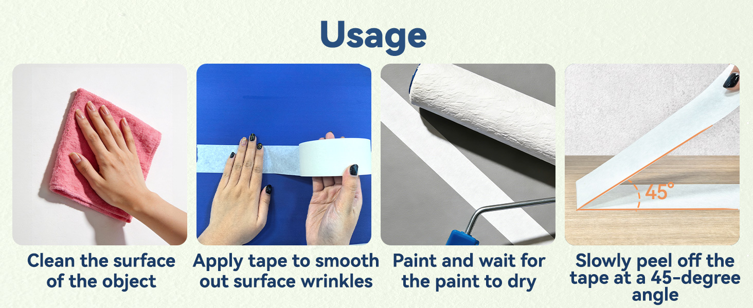 Masking Tape, 2 in x 55 YD, 6 Rolls, 330 YD Total