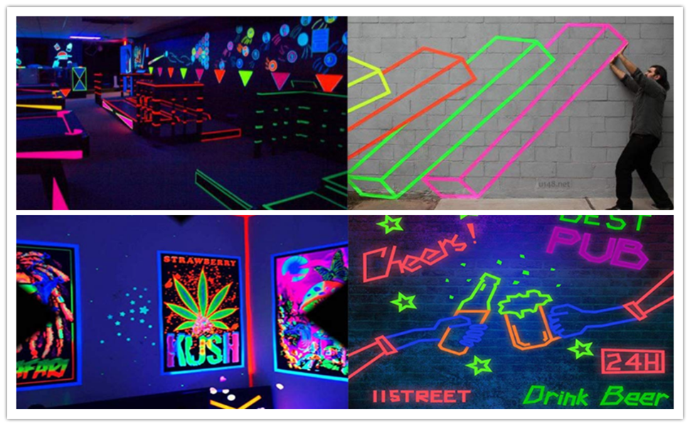 Fluorescent Green Gaffer Tape Neon Green Gaffers Spike Tape Black Light UV Reactive Fluorescent Spike Tape for Stage,Party Play Grid Floors Color Coding Art Crafts(1IN x 33 Feet) (Green)