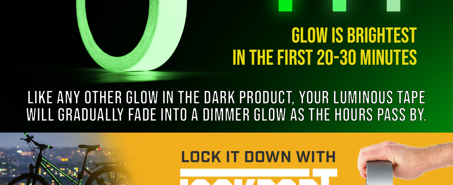 Glow in The Dark Tape 30 Ft x 1 Inch – 2 Pack for Halloween & Night Decor