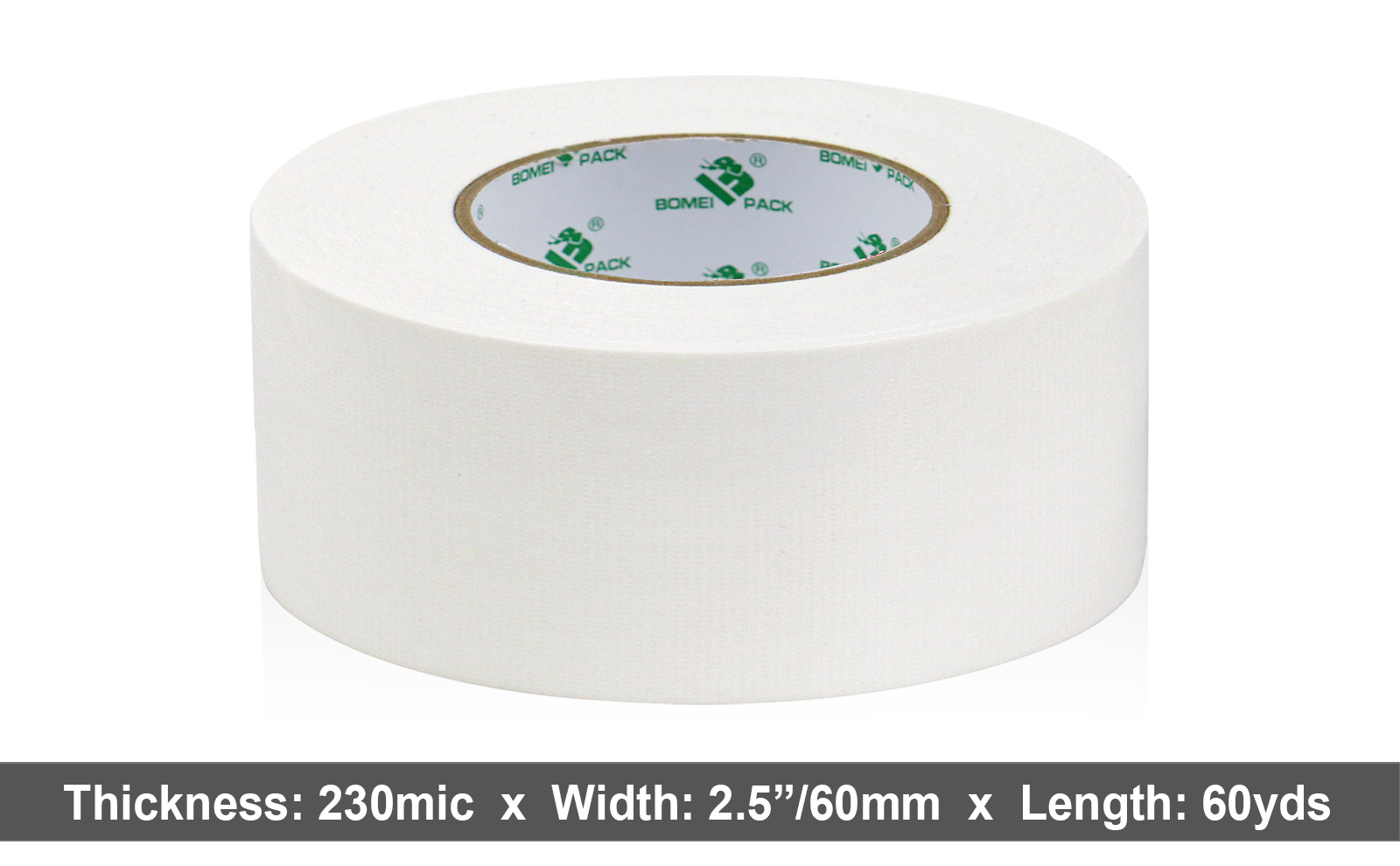BOMEI PACK White Duct Tape Heavy-Duty Water Proof,2.5 inches x 60 Yards (179 ft), 9 Mil, Strong Adhesive Duct Tape Industrial Grade, Easy Tear by Hands, UV Resistant for Crafts & Home Improvement