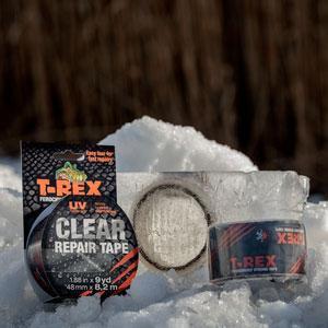 T-REX Ferociously Strong Repair Tape, Sticks to Wet Surfaces, All Weather and UV Resistant, 1.88" x 9 Yards, Clear, 1-Roll (241535)