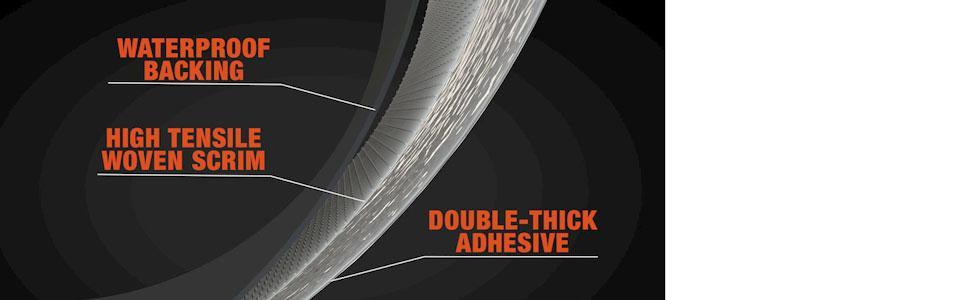 T-REX Ferociously Strong Repair Tape, Sticks to Wet Surfaces, All Weather and UV Resistant, 1.88" x 9 Yards, Clear, 1-Roll (241535)