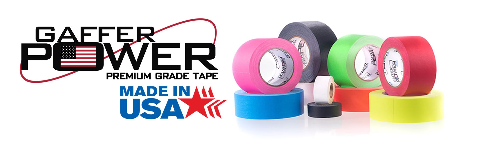Gaffer Power Mini Gaffer Tape, Black, 1 Inch x 8 Yards, 4 Pack