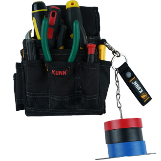 KUNN Electrical Tape Holder, Dual-Use Thong, Enhanced Fast Holder Chain for Tool Belt With Keyring, Snap Loop and Button