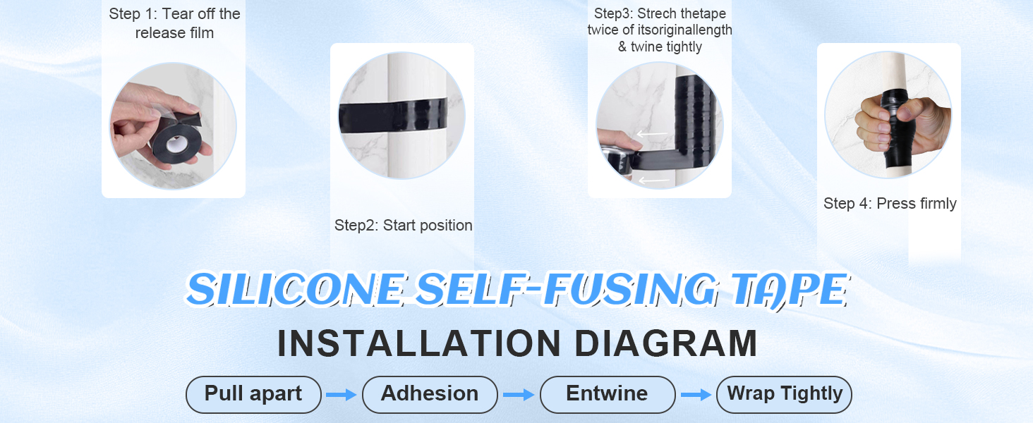 FOURGUN Self Fusing Silicone Tape Waterproof Leak Proof Pipe Repair