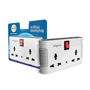 Wipro 16A Wi-Fi Smart Plug with Energy Monitoring - Suitable for Large Appliances like Geysers, Microwave - White - Manual Operation - IP5X Rated