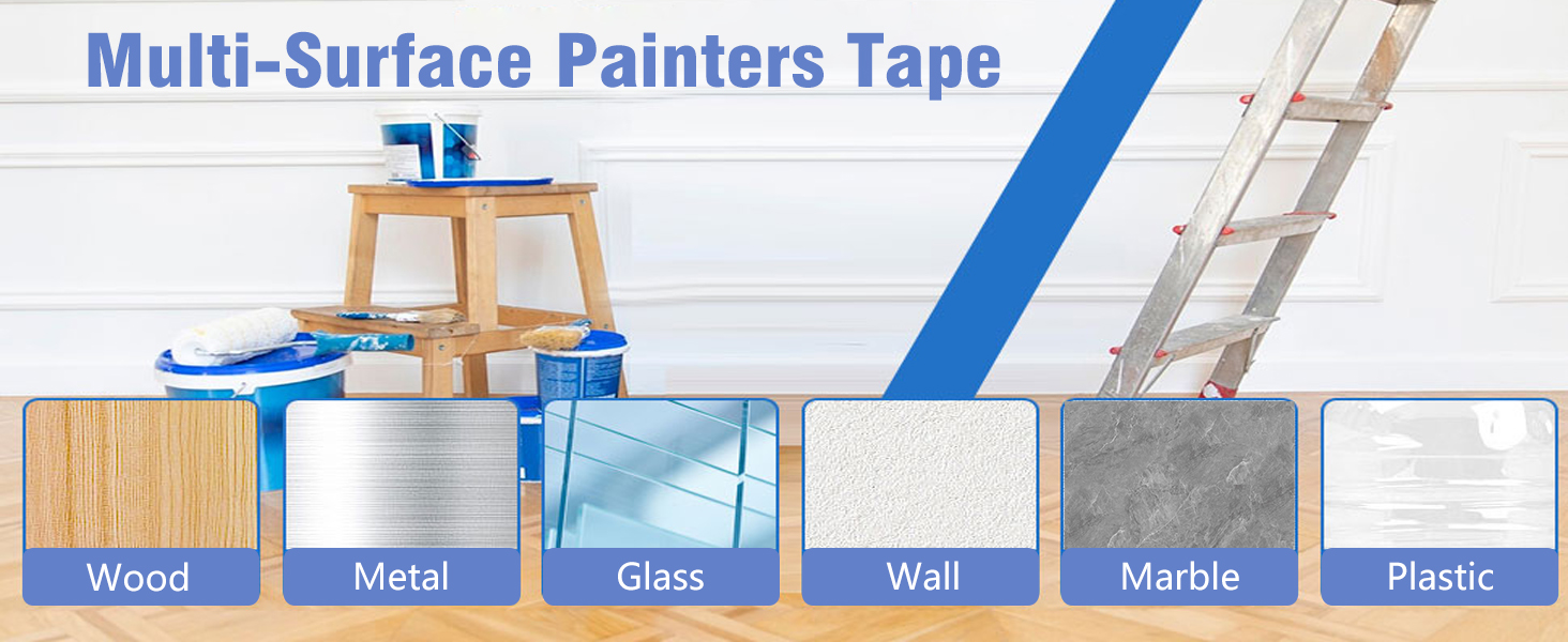 Blue Painters Tape 3Inch Wide Masking Bulk for Wall Painting 2.83IN×55Yd