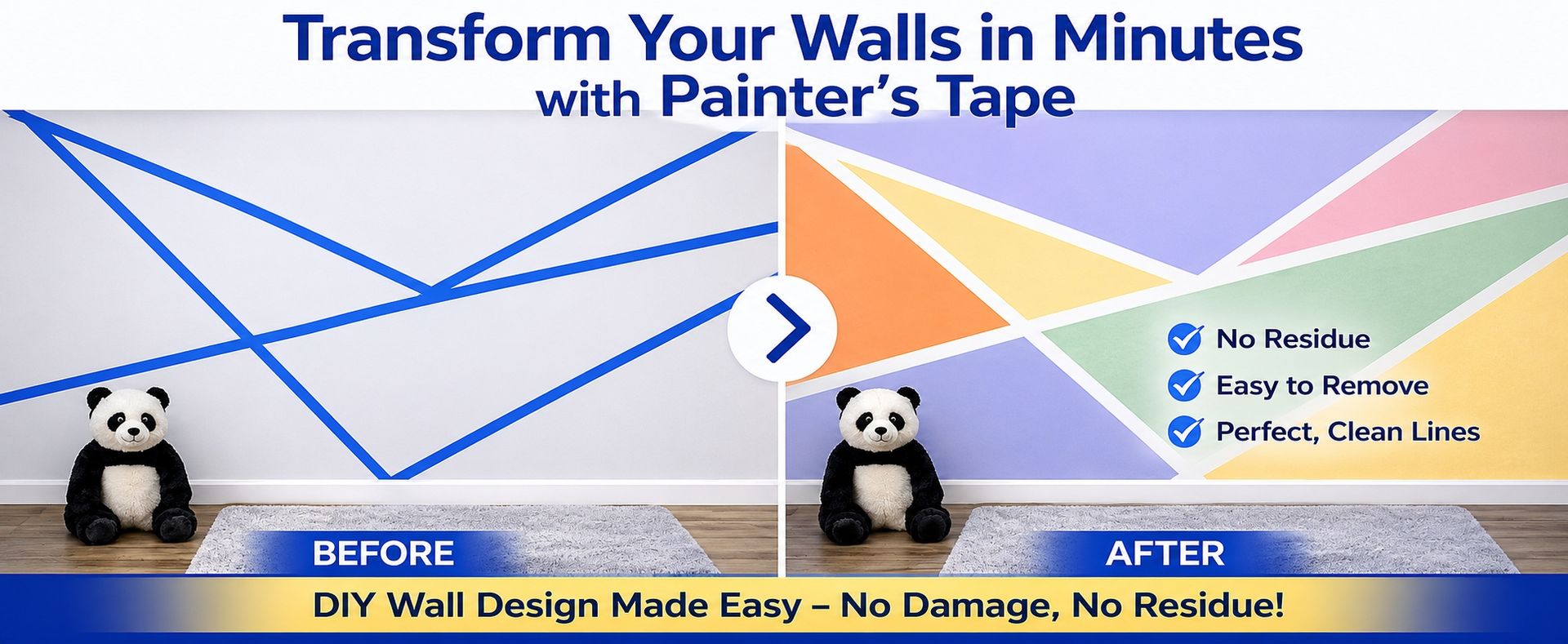 Blue Painters Tape 1 Inch Wide, 7 Rolls Masking Tape 0.98 in x 25 Yds, Clean Removal Blue Masking Tape No Residue, Easy Tear Paint Tape for Wall Painting, Trim, Windows & Home Improvement