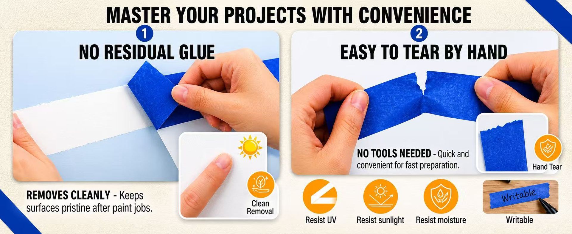 Blue Painters Tape 1 Inch Wide, 7 Rolls Masking Tape 0.98 in x 25 Yds, Clean Removal Blue Masking Tape No Residue, Easy Tear Paint Tape for Wall Painting, Trim, Windows & Home Improvement