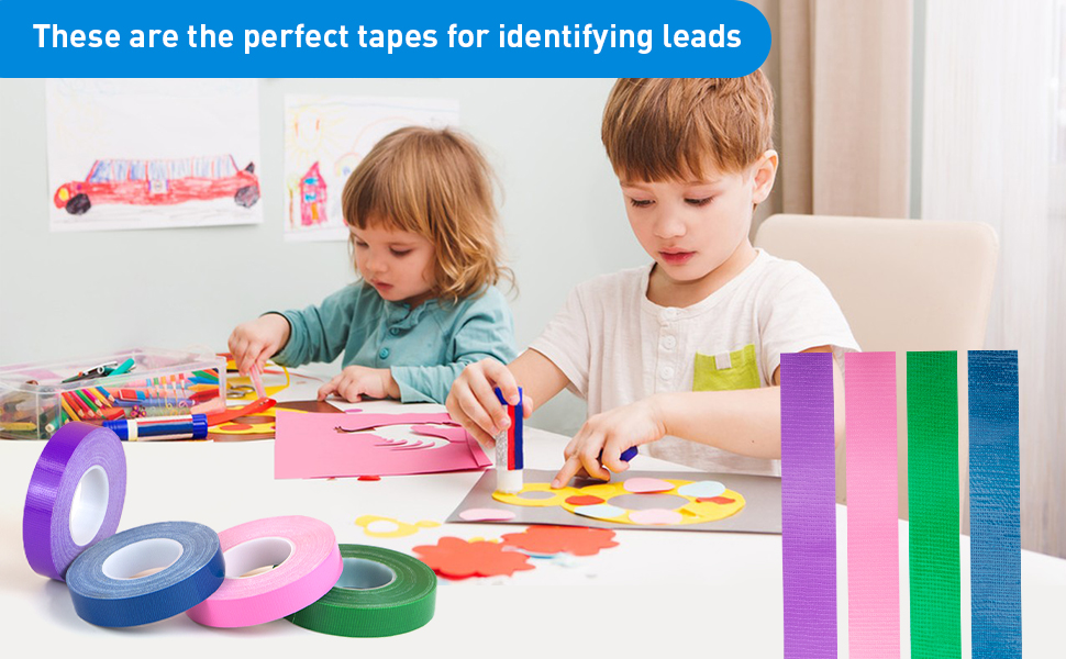 4 Rolls Colored Duct Tape, Multi Use Water Pipe Tape, Waterproof