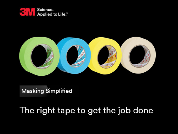 3M Automotive Refinish Masking Tape 388N, 06656, 48 mm x 55 m, 1 Roll