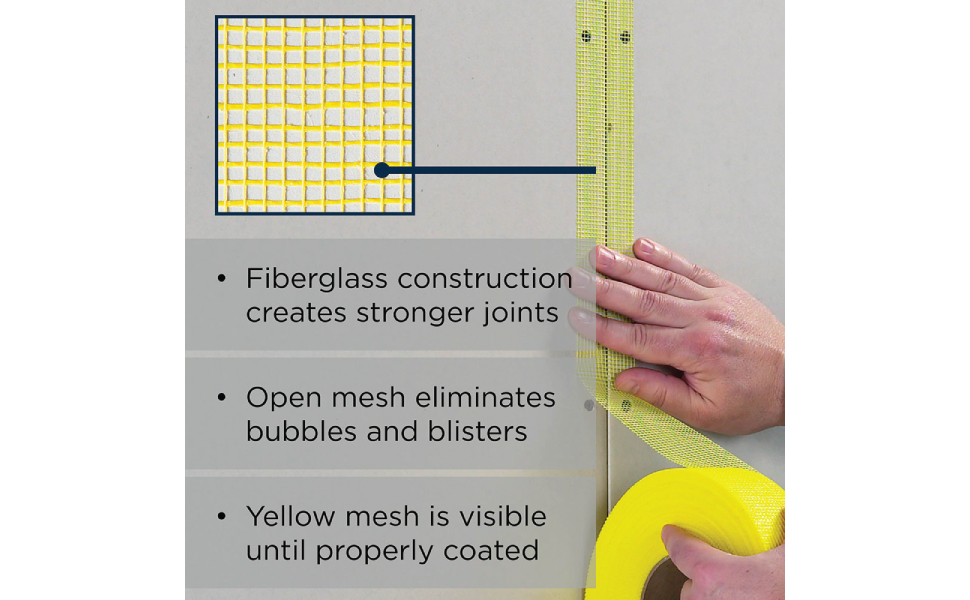 ADFORS Saint-Gobain FDW6429-U FibaTape Drywall Joint Tape, 1-7/8-Inch x 300-Feet, Yellow