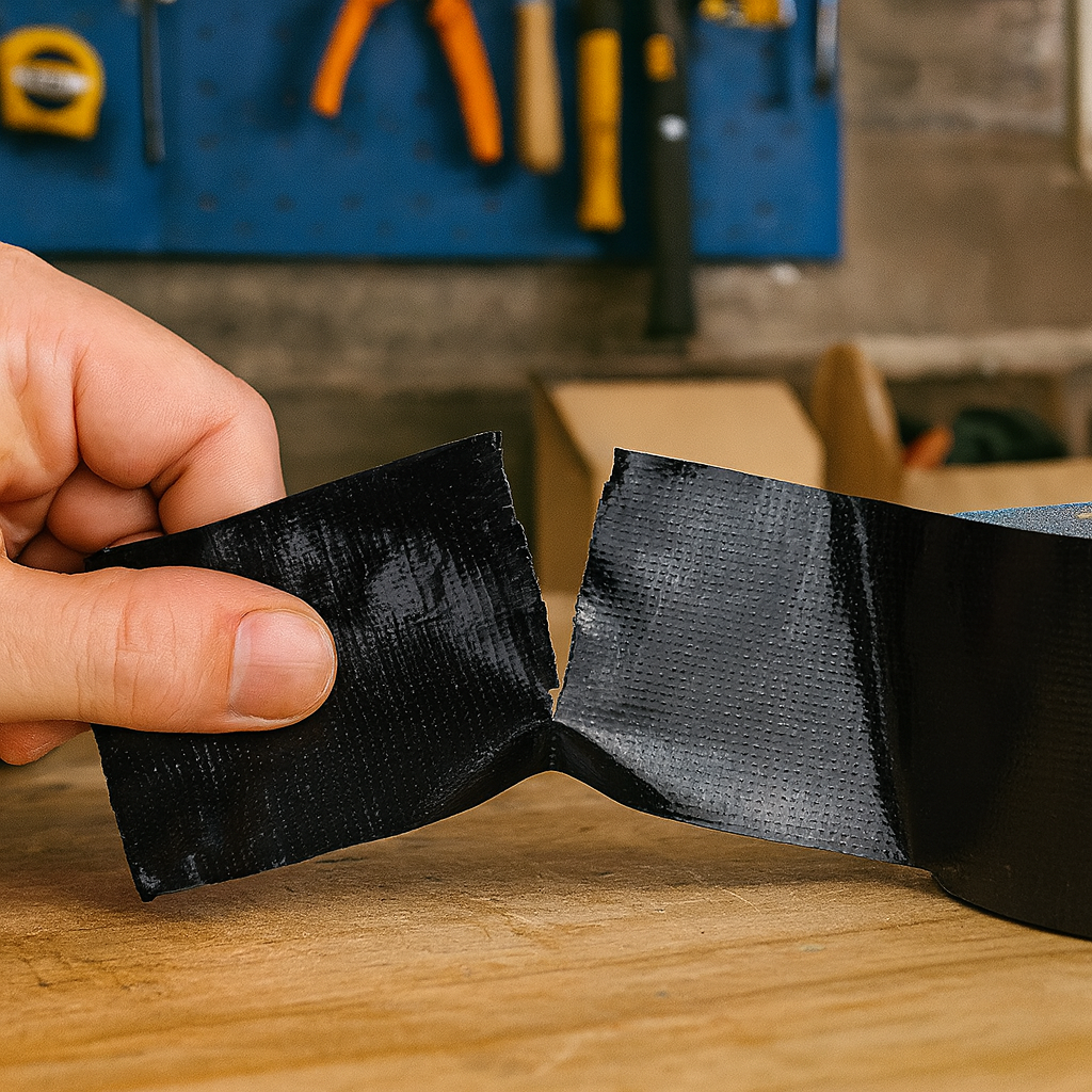 Black Duct Tape - Heavy Duty Waterproof Tape 1.88 Inch Wide - Strong Adhesive, Extra Thickness, Tear by Hand - Great for Indoor & Outdoor Use, Moving Boxes, Repairs - 45 Ft