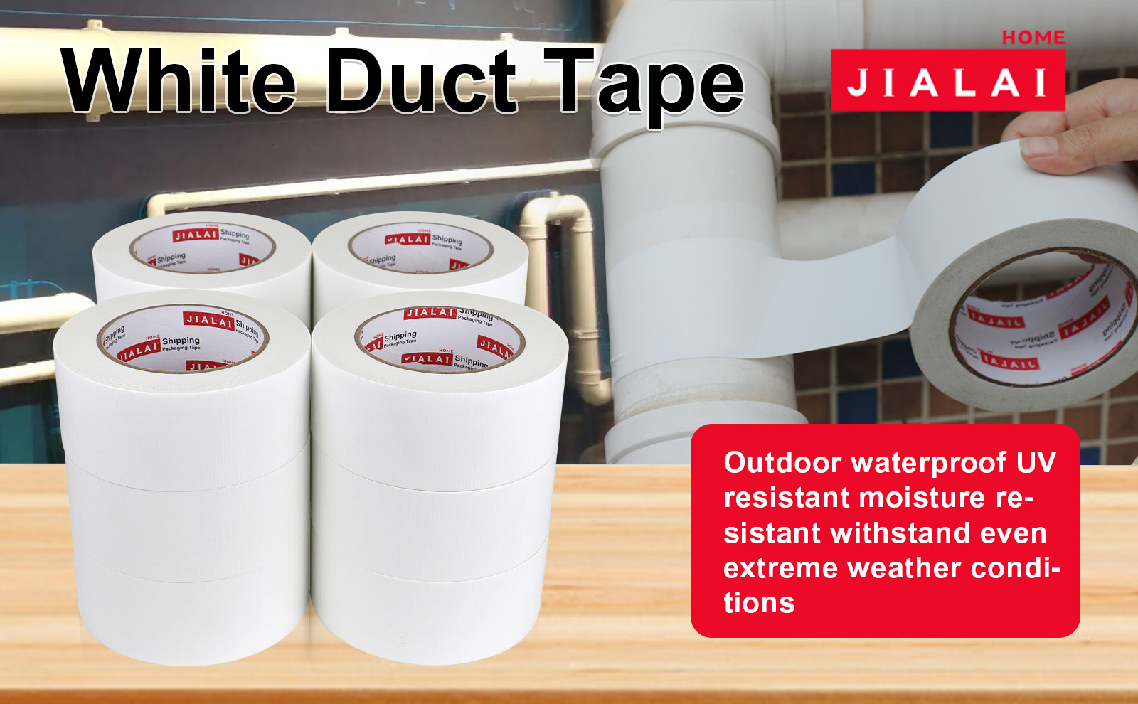 JIALAI HOME White Duct Tape Heavy Duty, 12 Roll Multi Pack, 30 Yards x 2 Inch, 9 Mil Strong, Flexible, Waterproof and Tear by Hand - for Home Use, Do-It-Yourself Projects and Repairs