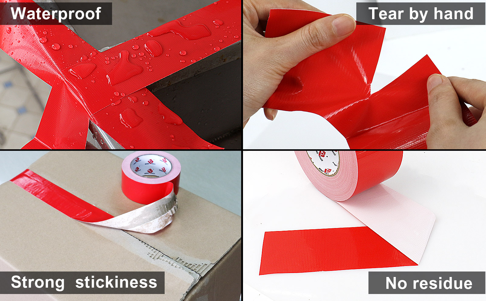 BOMEI PACK 4" Red Duct Tape Wide Roll,4 Inch x 60 Yards,Industrial Grade Duct Tape,Heavy Duty,Waterproof and UV Resistant,Residue Free for Repairing,Home and Craft