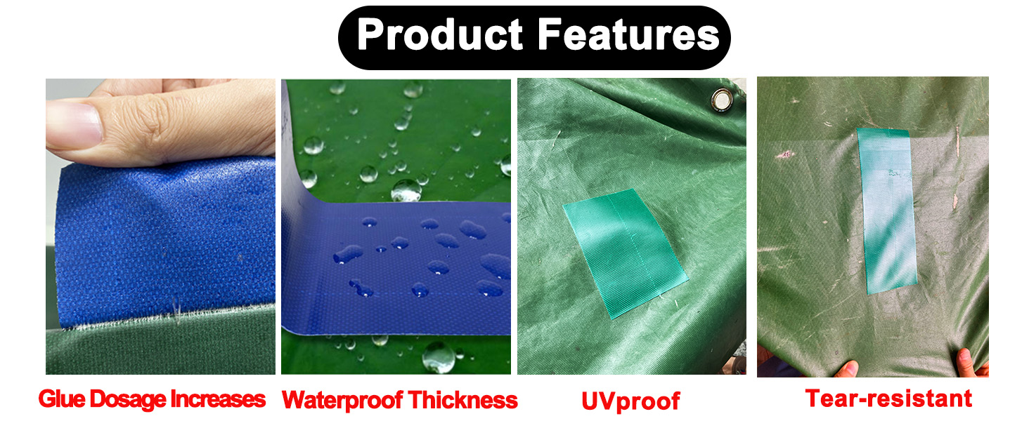 Tarpaulin Repair Tape, 3.15IN*16.4FT Blue Waterproof Tarp Repair Tape Patch, Heavy Duty RV Covers Tent Repair Tape for Truck Camper Travel Trailer Boat Covers