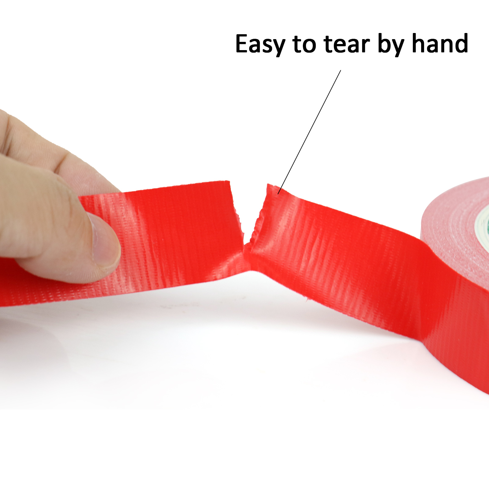Duct Tape Heavy Duty - Red Tape Duct 1 Inches x 30 Yards 3 Pack, 8.27 mil, Strong, Flexible, No Residue, All-Weather and Tear by Hand - for Repairs, Industrial, Professional Use