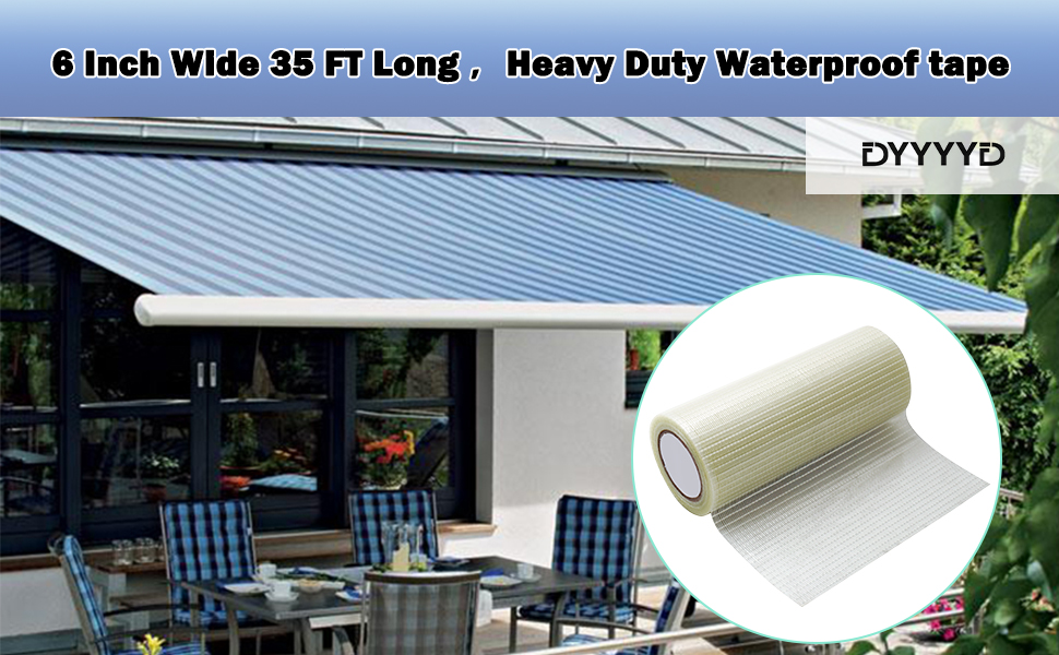6 In x 35FT Heavy Duty Waterproof Tape for RV Awning and Canvas etc Repair