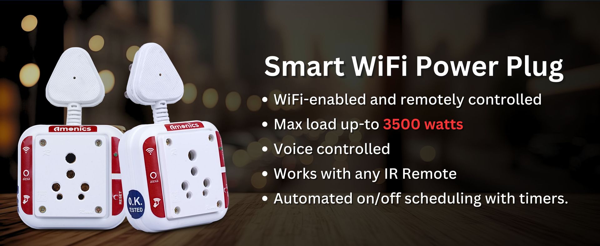 Smart Plug 16amp | 3500W Heavy Load | App | IR Remote, Alexa & Home Compatible | Geyser Automation | Smart Socket for 16A Appliances