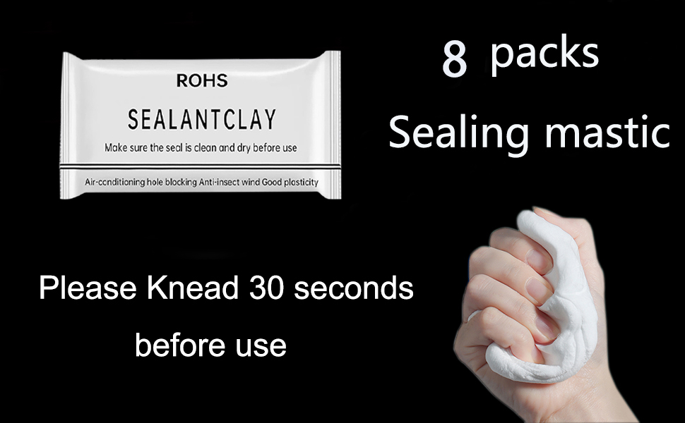 8-Pack White Seal Putty Waterproof Duct Seal Repair Sealing Clay, Quick Mending Mud for Drain Connection,Air Conditioning Hole, Wall Hole