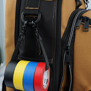 MELOTOUGH Electrical Tape Holder Tape Thong with Trigger Snap Hook Electrical Tape Strap for Tool Bag, Tool Backpack, Tool Belt(Black)