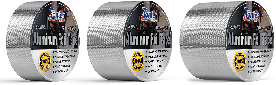 Fiberglass Aluminum Foil Tape 3" x 82ft Flame Retardant Heat Reflective