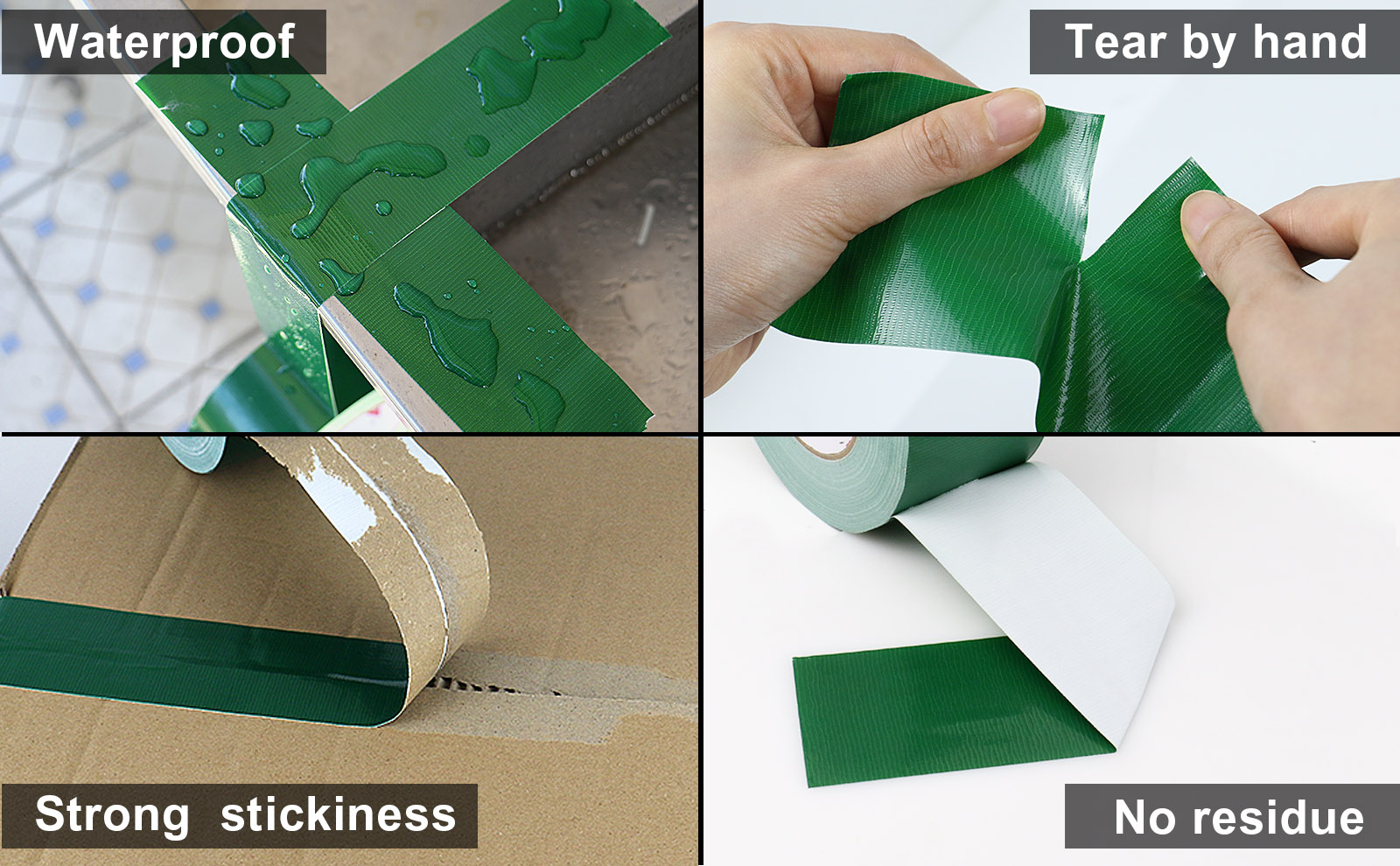 BOMEI PACK 2.5 Inch Duct Tape Green Industrial Grade 2.5 inches (60mm) x 60 Yards (179 ft), 9 Mil Heavy-Duty, Waterproof, UV Resistant for Crafts & Home Improvement