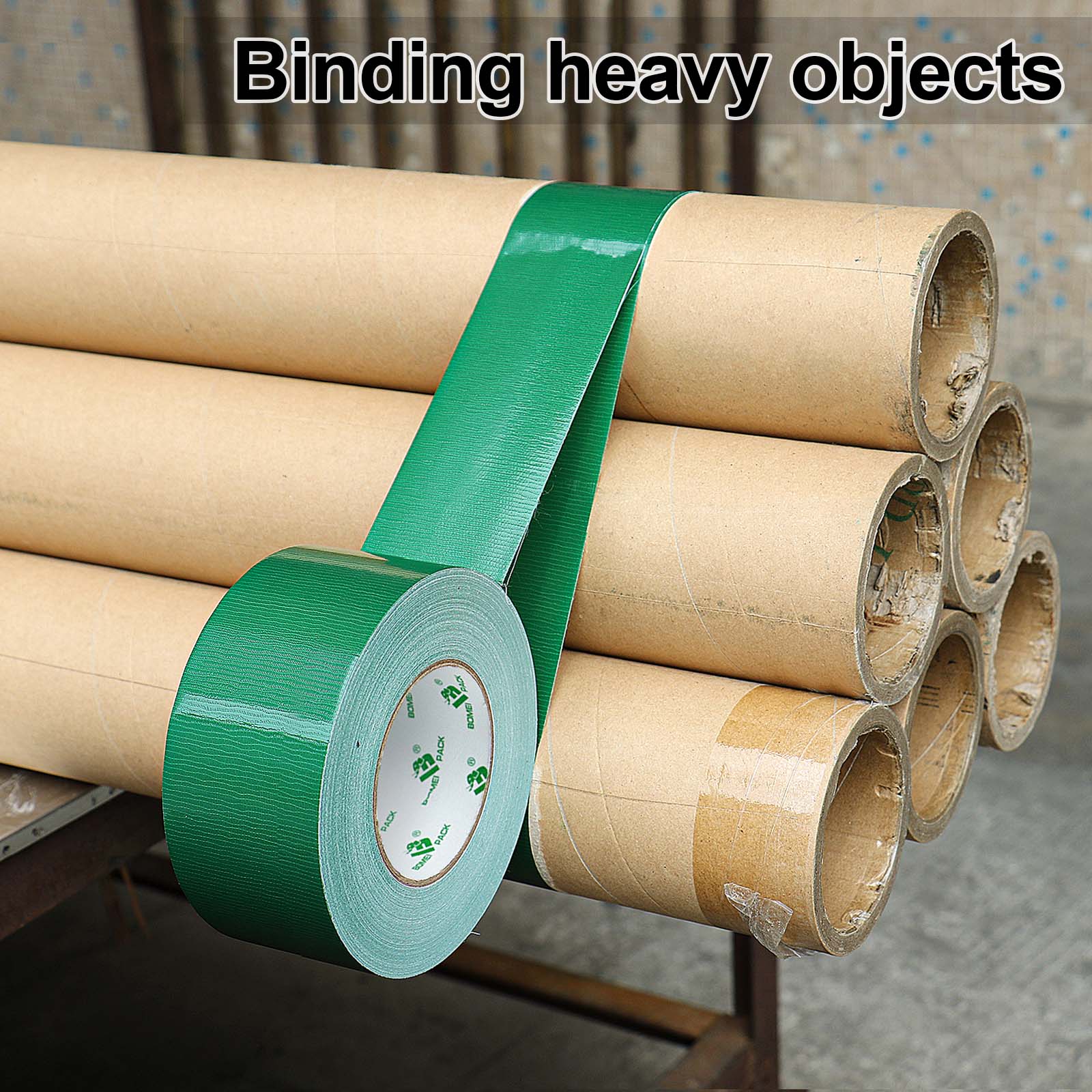 BOMEI PACK 2.5 Inch Duct Tape Green Industrial Grade 2.5 inches (60mm) x 60 Yards (179 ft), 9 Mil Heavy-Duty, Waterproof, UV Resistant for Crafts & Home Improvement
