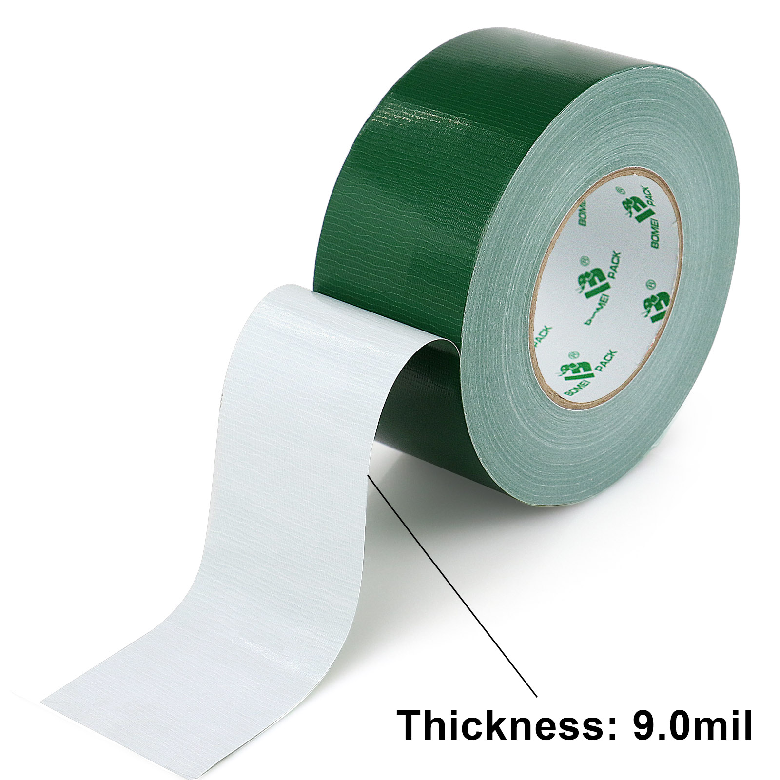 BOMEI PACK 2.5 Inch Duct Tape Green Industrial Grade 2.5 inches (60mm) x 60 Yards (179 ft), 9 Mil Heavy-Duty, Waterproof, UV Resistant for Crafts & Home Improvement