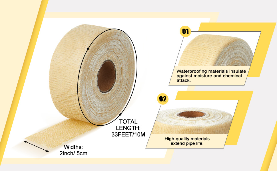 2 Pcs 2" X33' Corrosion Protection Pipe Tape Grease Tape