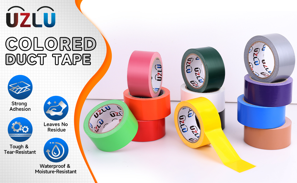 6 Pack Yellow Duct Tape Bulk Heavy Duty,1.88 Inches x 30 Yards,Strong Industrial Strength,Flexible,No Residue,Waterproof and Tear by Hand,Multi-Use for Indoor & Outdoor Repairs