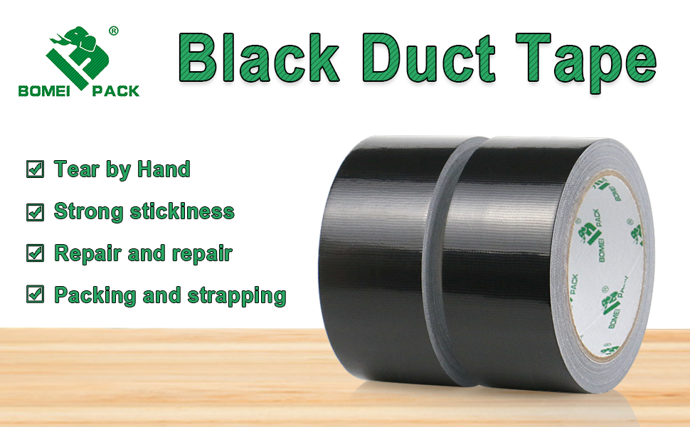 Black Duct Tape 1.88 inch, Industrial Grade1.88 inches x 20 Yards (66 ft), 9 Mil Heavy-Duty, Waterproof, UV Resistant for Crafts & Home Improvement (2 Pack Total 40Yards)