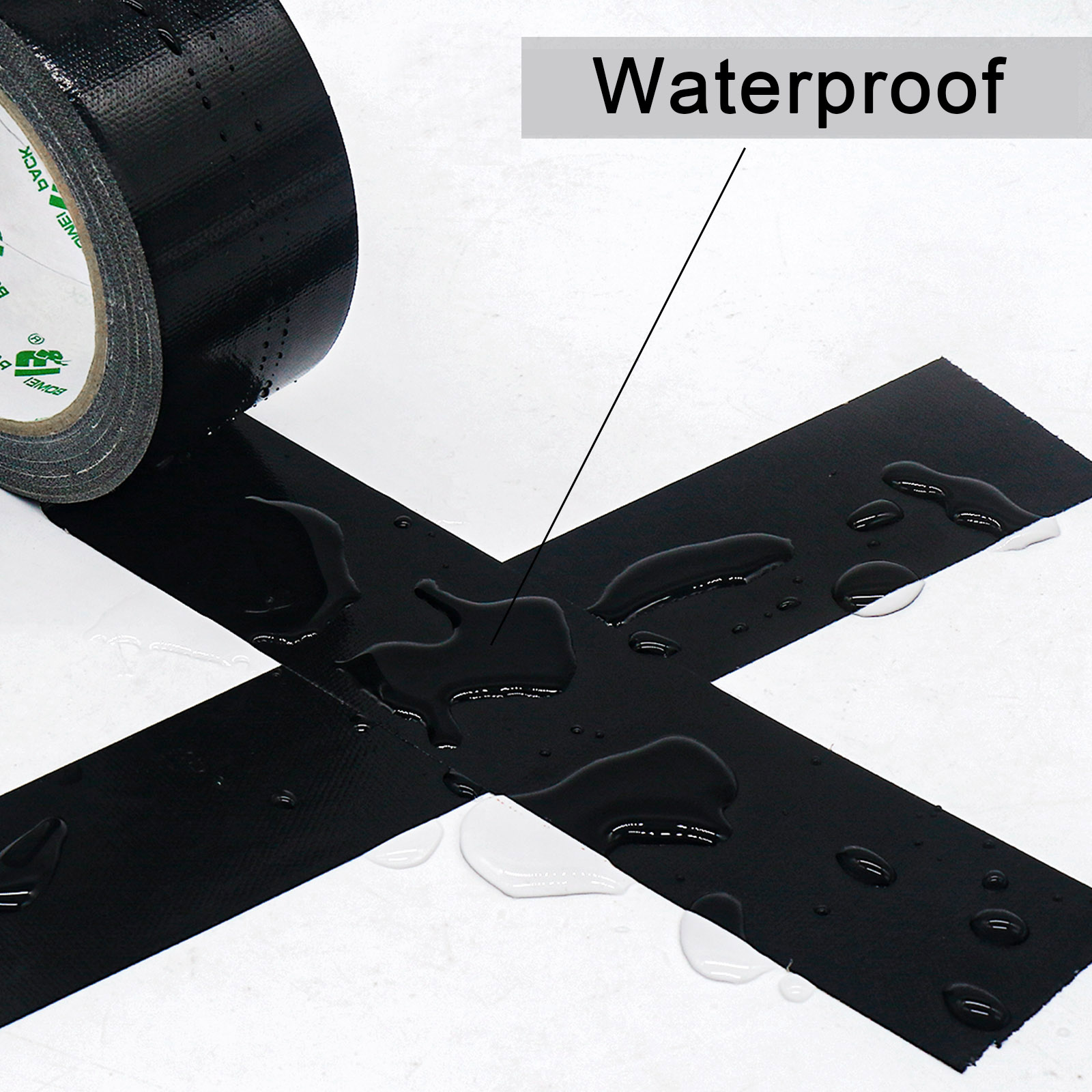 Black Duct Tape 1.88 inch, Industrial Grade1.88 inches x 20 Yards (66 ft), 9 Mil Heavy-Duty, Waterproof, UV Resistant for Crafts & Home Improvement (2 Pack Total 40Yards)