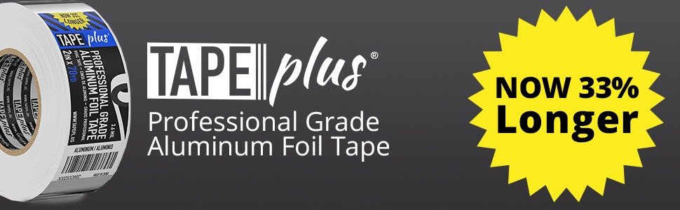 TapePlus Aluminum Foil Tape - Heat-Resistant HVAC Tape - Waterproof Weather Barrier - High-Temp Thermal Seal - 3 in x 210 ft, Silver