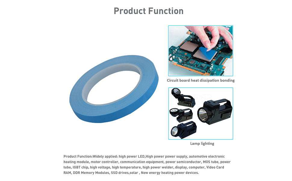 Lependor 15mm x 25m Thermal Conductive Tape Double-Sided Adhesive Cooling Tape for Heat Sink LED Strips, LED Tube, IC Chip-Set (0.59 in x 82 ft)