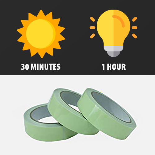 1 Inch x 60 FT Glow in The Dark Tape – Pack of 2 Rolls – Bright Rechargeable Fluorescent Glow Tape – Luminous Tape for Outdoors & Indoors –Glow Tape– Tape for Home Decoration & Markings