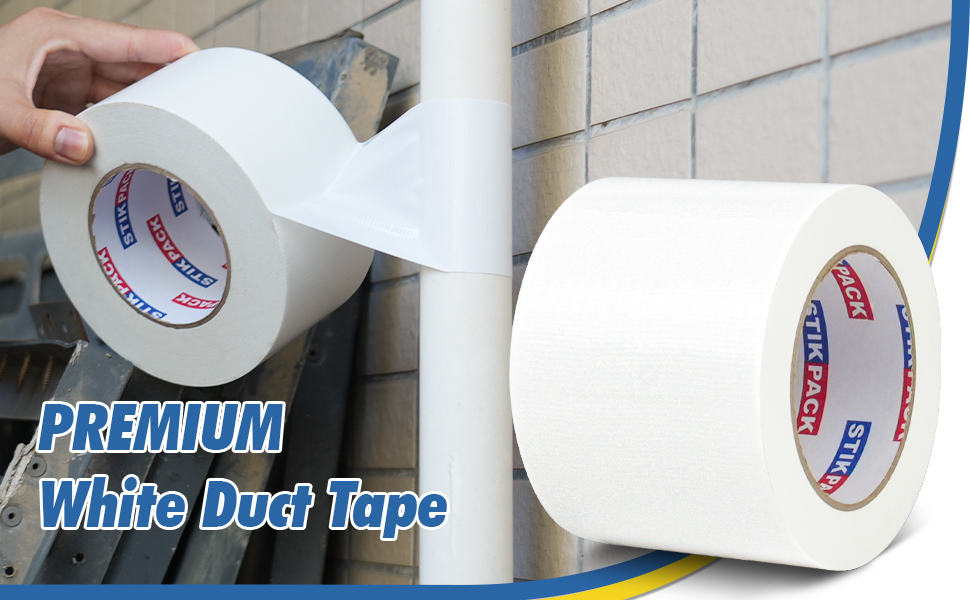 Wide Duct Tape 4 inch, Industrial Grade White Duct Tape 4 inches x 30 Yards (90 ft), 9 Mil Heavy-Duty, Waterproof, UV Resistant for Crafts & Home Improvement