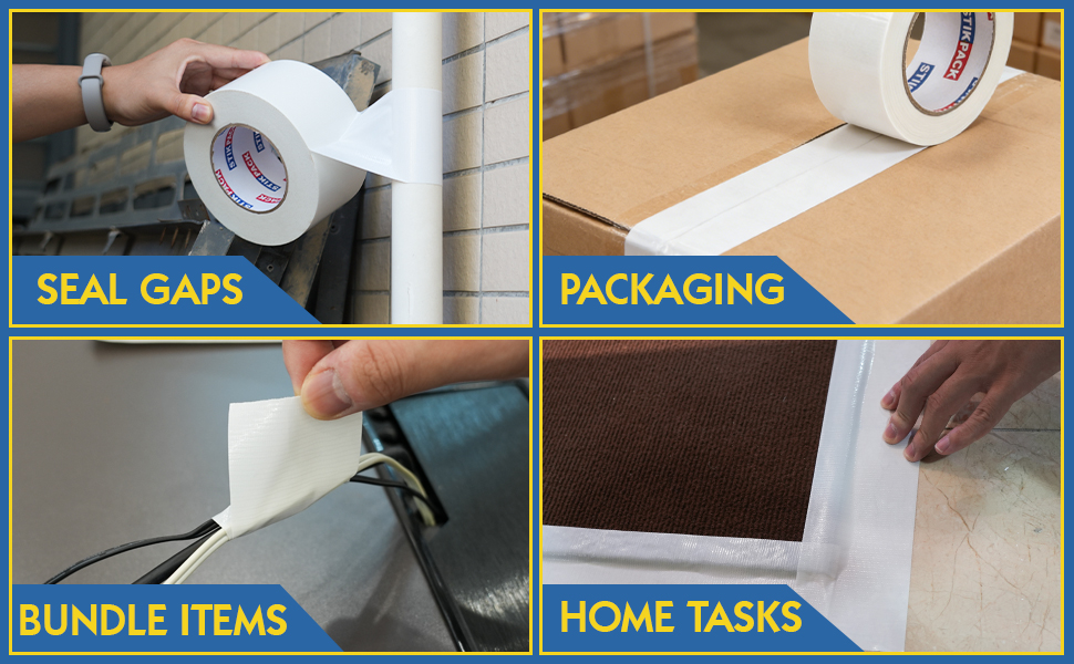Wide Duct Tape 4 inch, Industrial Grade White Duct Tape 4 inches x 30 Yards (90 ft), 9 Mil Heavy-Duty, Waterproof, UV Resistant for Crafts & Home Improvement