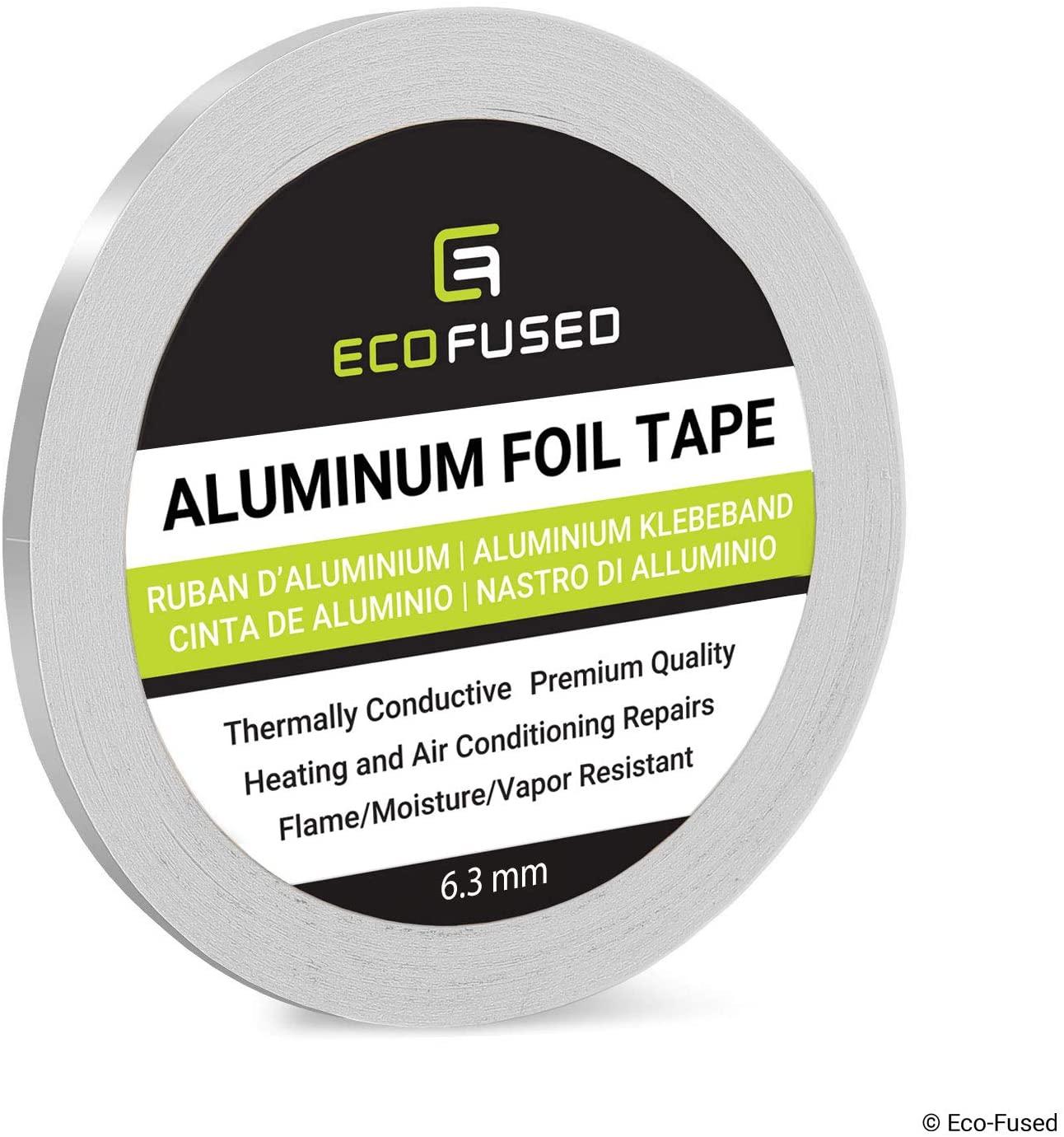 Adhesive Aluminum Foil Tape - for Heating and Air Conditioning Repairs - Thermally Conductive - Flame/Moisture/Vapor Resistant - Heat and Light Reflective (0.25 inch x 27 Yards)